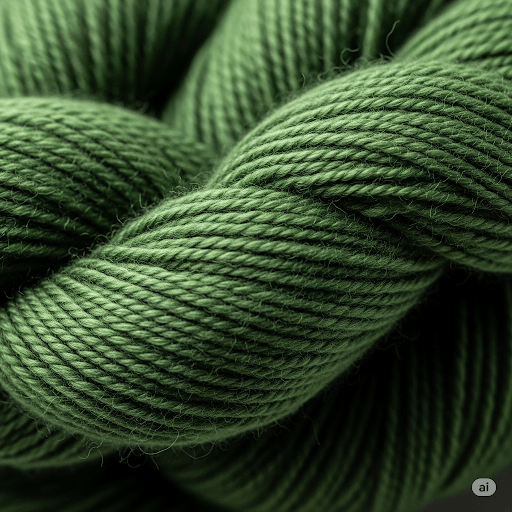 Close-up of spun yarn showing the twisted fibers.
