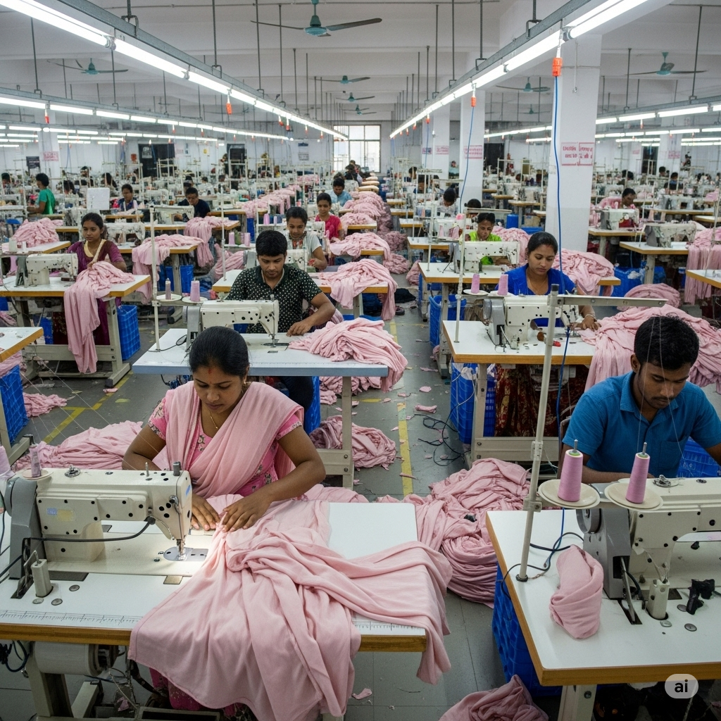 an image of a garment factory in Bangladesh: