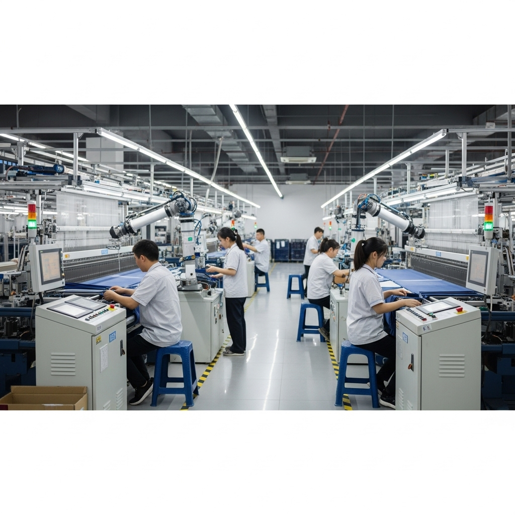an image of a modern textile factory in China